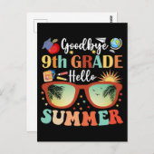 先生生徒別れ9年生ハローサマー ポストカード (正面/裏面)