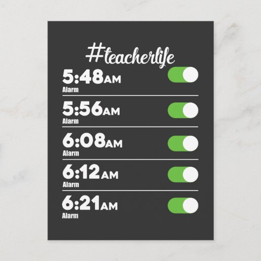 先生生活目覚まし時計の早期鳥の朝学校 ポストカード (正面)