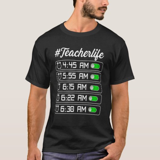 先生生活目覚読報時計 Tシャツ (正面)