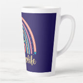 先生生活 – 献身的で喜びの虹 カフェラテマグ (右)