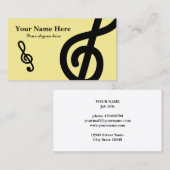 先生用のミュージックノートロゴ名刺 名刺 (正面/裏面)