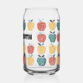 先生用アップル名前をカスタムするApple Pattern ガラス缶 (裏面)