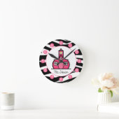 先生用ゼブラパーソナライズされたプリント時計 ラウンド壁時計 (ホーム)