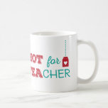 先生用ホット コーヒーマグカップ<br><div class="desc">可愛おもしろいくて熱いお茶のマグカップあなたの人生の先生。このデザインは遊ティール（緑がかった色）と赤の言葉と「HOT for TEA-cher」と愛らしいハート茶バッグを備えている。</div>