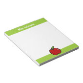 先生用Red Appleメモ帳 |名パーソナライズされた前 ノートパッド (アングル)