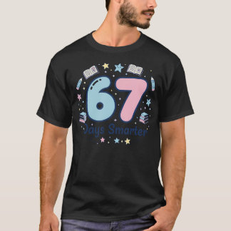 先生男子のための67日目の学校の日 67日目も賢くなって Tシャツ