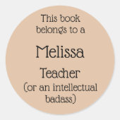 先生知的バ感動的ラス引用文 ラウンドシール (正面)