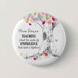 先生知識虹の木の種子を植える 缶バッジ