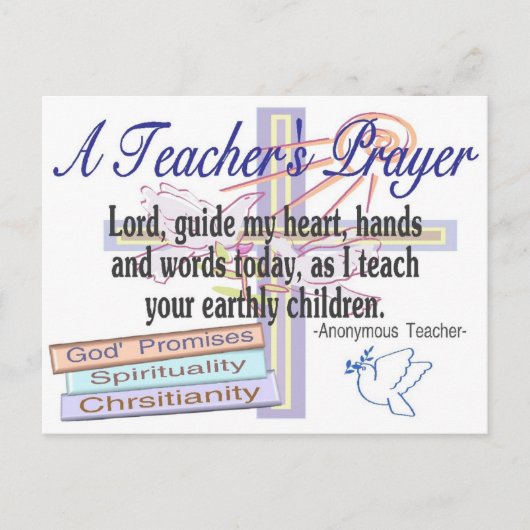 先生祈りの言葉ギフト – -ユニーク先生 ポストカード (正面)