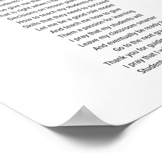 先生祈りの言葉 ポスター (角)