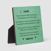 先生私の人生に触れた… フォトプラーク (正面)