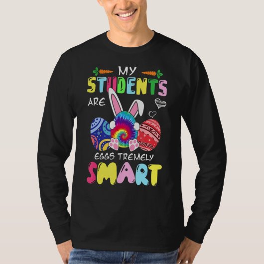 先生私の学生は卵のtremely happy 頭が切れるE Tシャツ (正面)