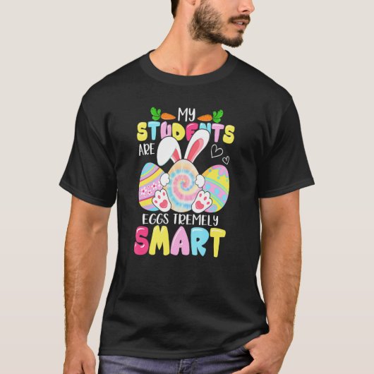 先生私の学生は卵のtremely happy 頭が切れるE Tシャツ (正面)