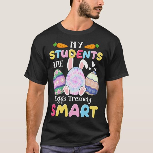 先生私の学生は卵のtremely happy 頭が切れるE Tシャツ (正面)