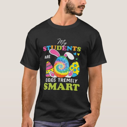 先生私の学生は卵のtremely happy 頭が切れるE Tシャツ (正面)