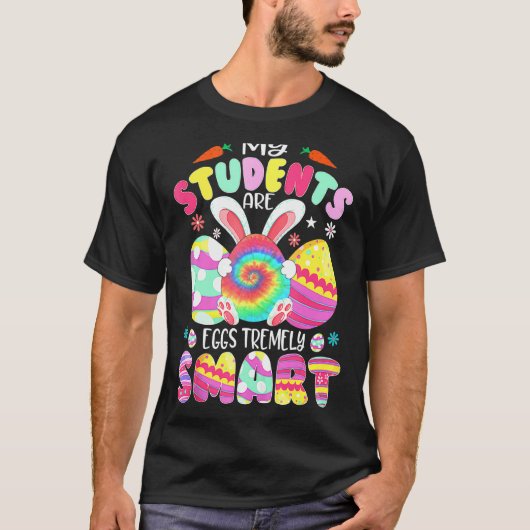 先生私の学生は卵のtremely happy 頭が切れるE Tシャツ (正面)