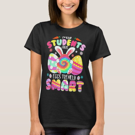 先生私の学生は卵のtremely happy 頭が切れるE Tシャツ (正面)