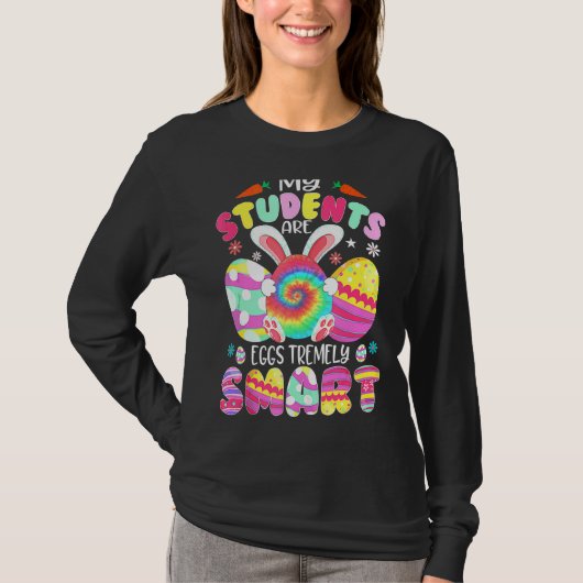 先生私の学生は卵のtremely happy 頭が切れるE Tシャツ (正面)