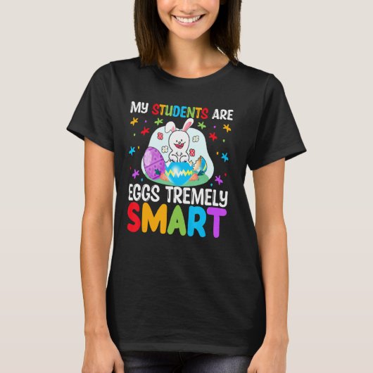 先生私の学生は卵のtremely happy 頭が切れるE Tシャツ (正面)