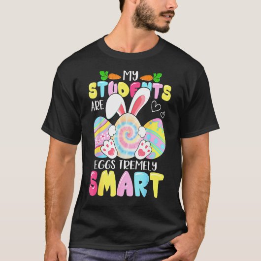 先生私の学生は卵のtremely happy 頭が切れるE Tシャツ (正面)