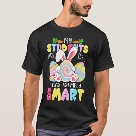 先生私の学生は卵のtremely happy 頭が切れるE Tシャツ (正面)