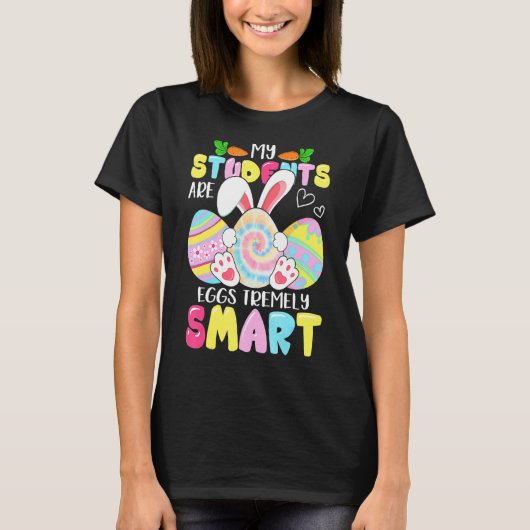 先生私の学生は卵のtremely happy 頭が切れるE Tシャツ (正面)