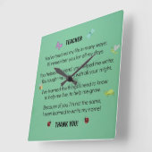 、先生私の生命に…触れました スクエア壁時計 (傾斜)