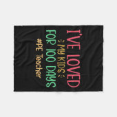 先生私は学校の100の日のために私の子供を愛している フリースブランケット (正面(横))