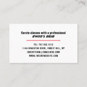 先生空手デザイン 名刺 (裏面)