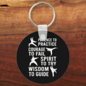 先生空手学生練習練習空手トラ キーホルダー (正面)