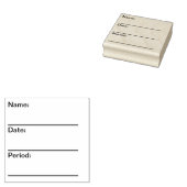 先生空白のの名前、日付、期間スタンプ ラバースタンプ (押印)