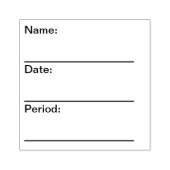 先生空白のの名前、日付、期間スタンプ ラバースタンプ (インプリント)