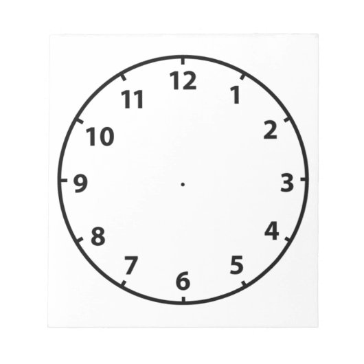 先生空白の時計の顔教えの補助 ノートパッド (正面)