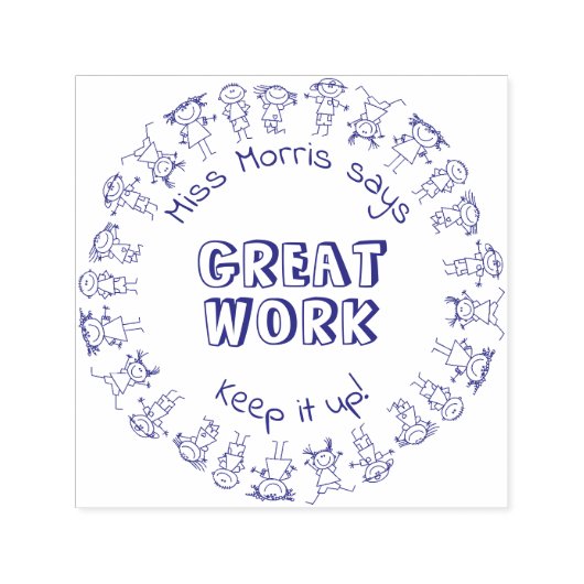 先生素晴らしが保働けパーソナライズされたる セルフインキングスタンプ (デザイン)