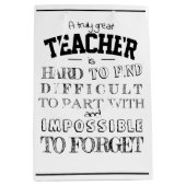 先生素晴らし感謝の感謝ギフト白 ミディアムペーパーバッグ (正面)