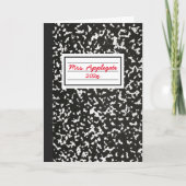 先生組版ノートブックのグリーティング カード (正面)