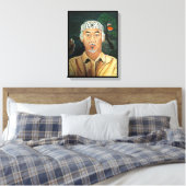 先生絵を描のアルフレッドキツネ キャンバスプリント (インサイチュ (寝室))