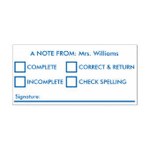 先生編集可能な宿題の修正フィードバック セルフインキングスタンプ (デザイン)