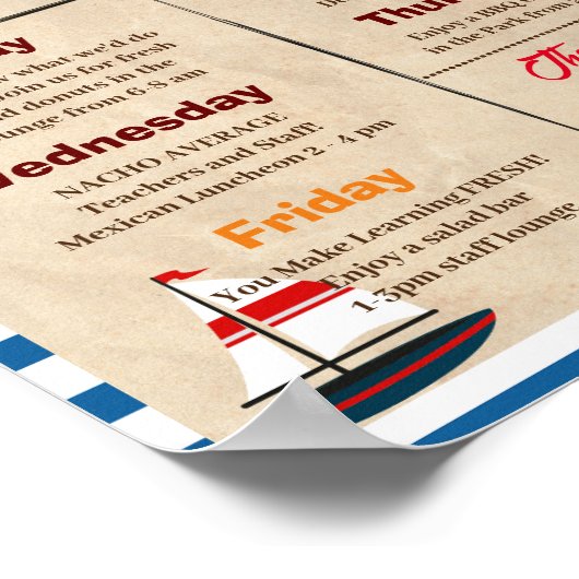 先生航海のとスタッフの評価テンプレート ポスター (角)