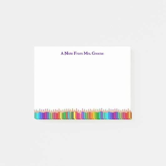 先生色鉛筆のメモをポスト ポストイット (正面)