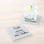 先生補助トートバ教えッグの補助心臓 ガラスコースター (アングル)