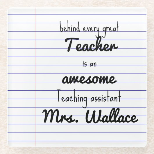 先生補助トートバ教えッグの補助心臓 ガラスコースター (正面)