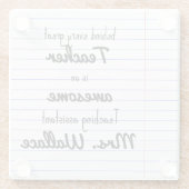 先生補助トートバ教えッグの補助心臓 ガラスコースター (裏面)