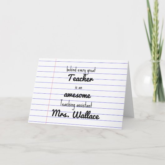 先生補助トートバ教えッグ助手TA カード (正面)