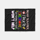 先生親愛私は皆に話すシートWont H フリースブランケット (正面(横))