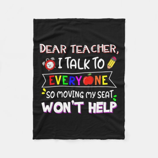 先生親愛私は皆に話すシートWont H フリースブランケット (正面)