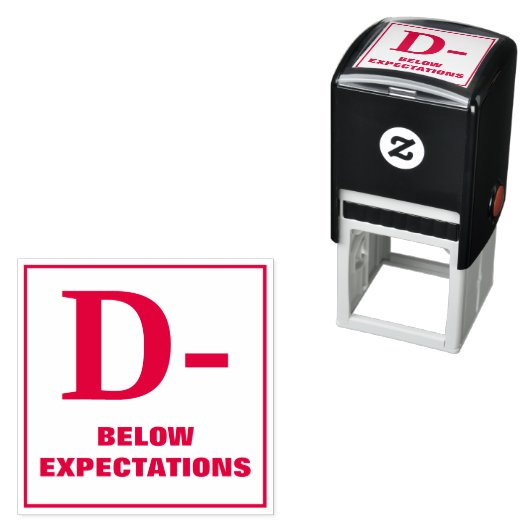 先生評価スタンプ： D-、期待値を下回る セルフインキングスタンプ (インサイチュ)