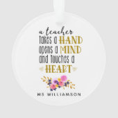 先生評価タイポグラフィ パーソナライズされた オーナメント (裏面)