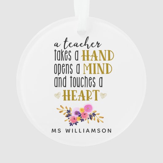 先生評価タイポグラフィ パーソナライズされた オーナメント (裏面)