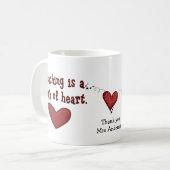 先生評価ハートログ コーヒーマグカップ (正面左)